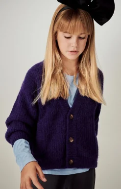 American Vintage Kid'S Cardigan East Melange Blackberry Cheap
