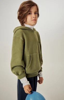 American Vintage Kid'S Hoodie Izubird Khaki Vintage Flash Sale