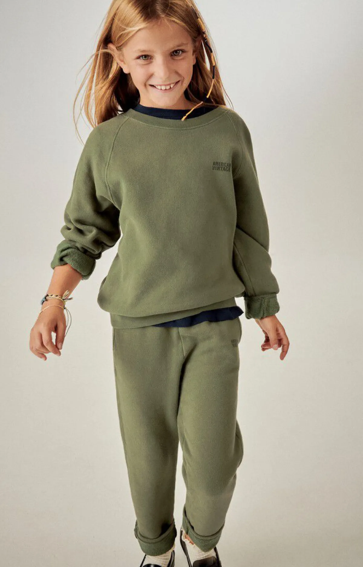 American Vintage Kid'S Joggers Izubird Khaki Vintage Best