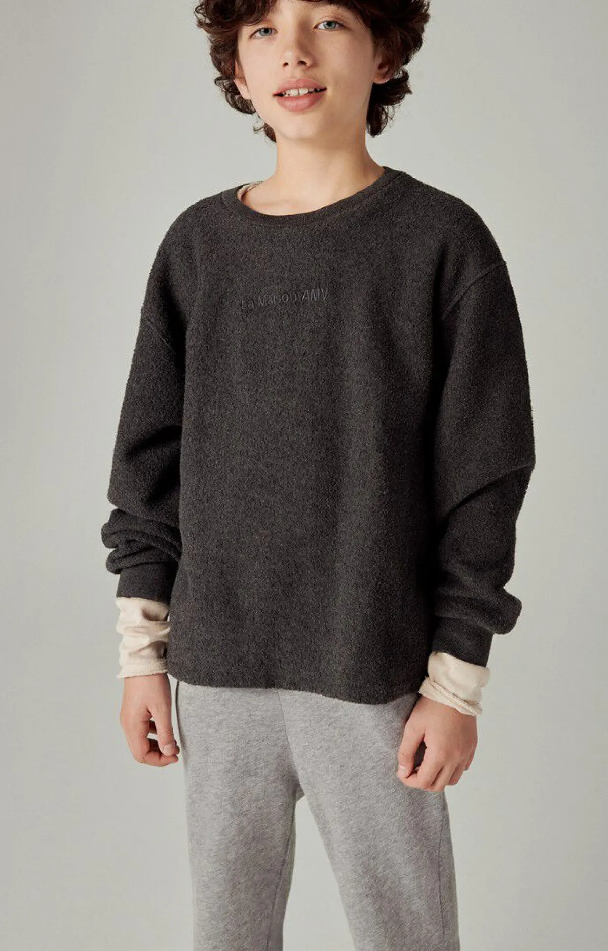American Vintage Kid'S Sweatshirt Bobypark Charcoal Melange Outlet