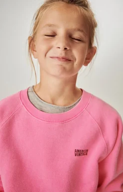 American Vintage Kid'S Sweatshirt Izubird Fluo Pink Clearance
