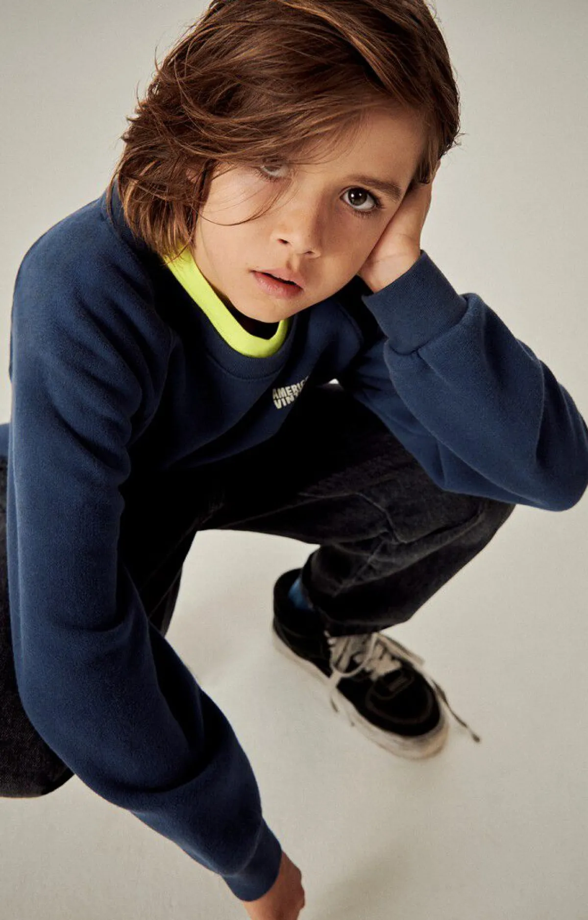 American Vintage Kid'S Sweatshirt Izubird Navy Vintage New