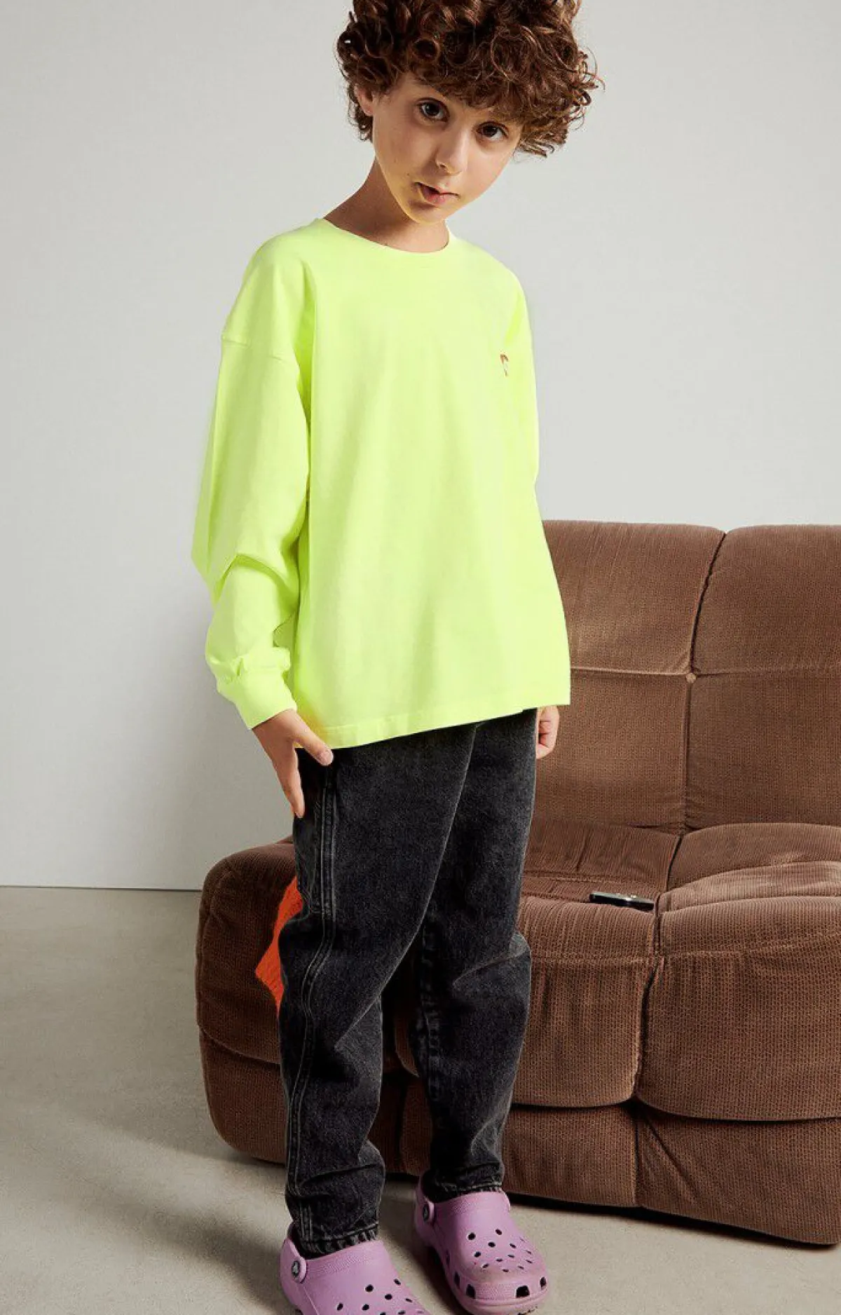 American Vintage Kid'S T-Shirt Fizvalley Neon Yellow Hot