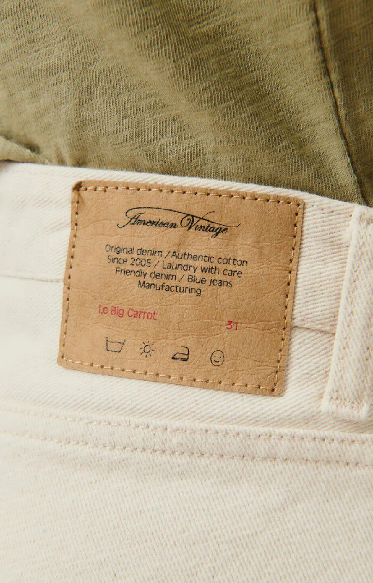 American Vintage Men'S Big Carrot Jeans Snopdog Ecru Flash Sale