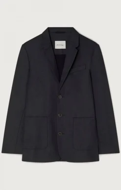 American Vintage Men'S Blazer Tabinsville Navy Melange Outlet