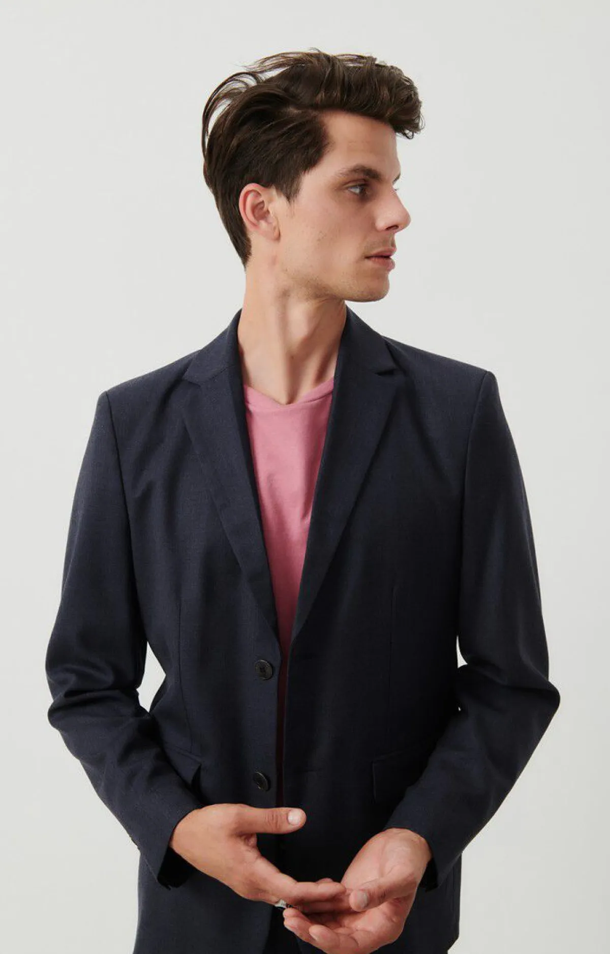 American Vintage Men'S Blazer Tabinsville Navy Melange Clearance