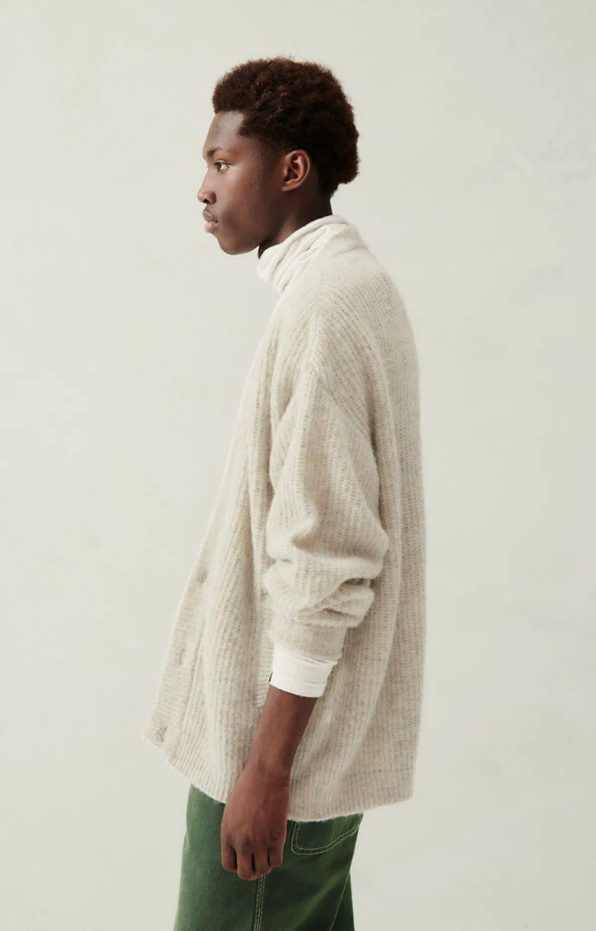 American Vintage Men'S Cardigan East Powder Snow Melange Discount