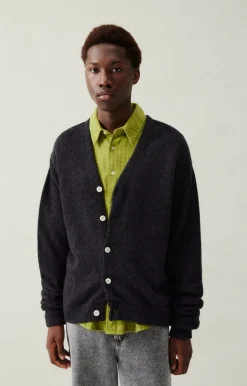 American Vintage Men'S Cardigan Voxybay Charcoal Melange Shop