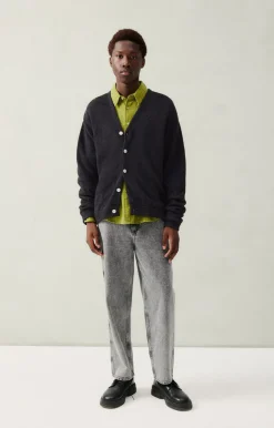 American Vintage Men'S Cardigan Voxybay Charcoal Melange Shop