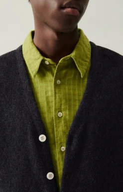 American Vintage Men'S Cardigan Voxybay Charcoal Melange Shop