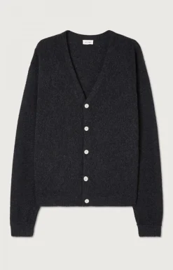 American Vintage Men'S Cardigan Voxybay Charcoal Melange Shop