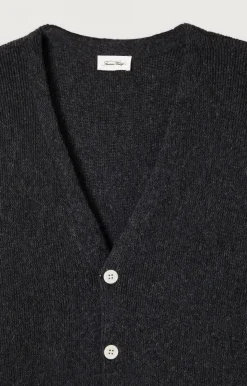 American Vintage Men'S Cardigan Voxybay Charcoal Melange Shop