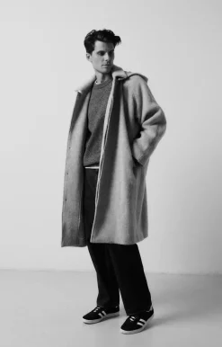 American Vintage Men'S Coat Roly Cloud Melange Discount