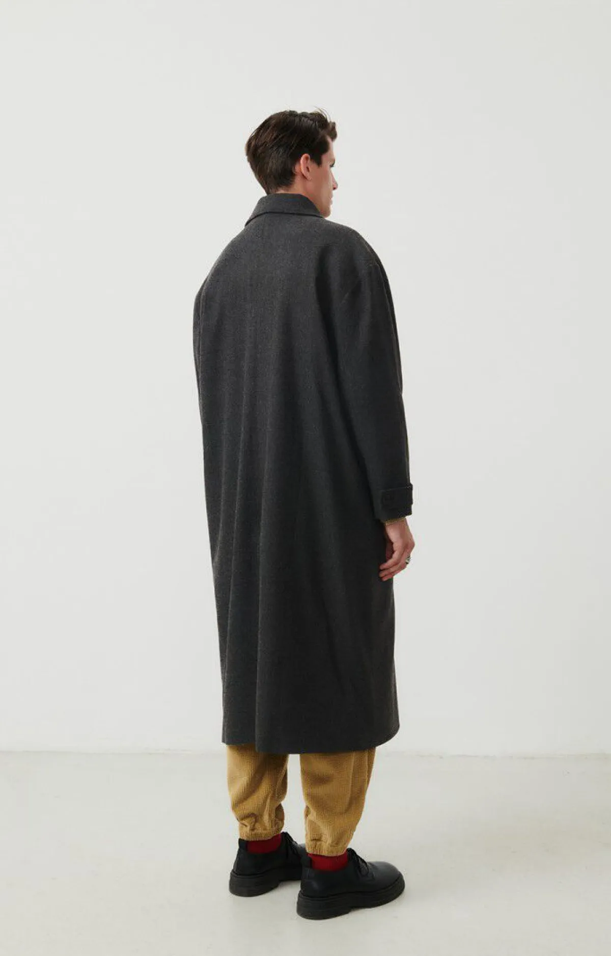 American Vintage Men'S Coat Weftown Charcoal Melange Best Sale