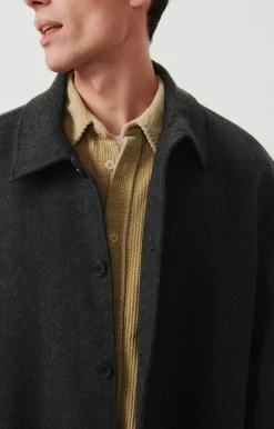 American Vintage Men'S Coat Weftown Charcoal Melange Best Sale