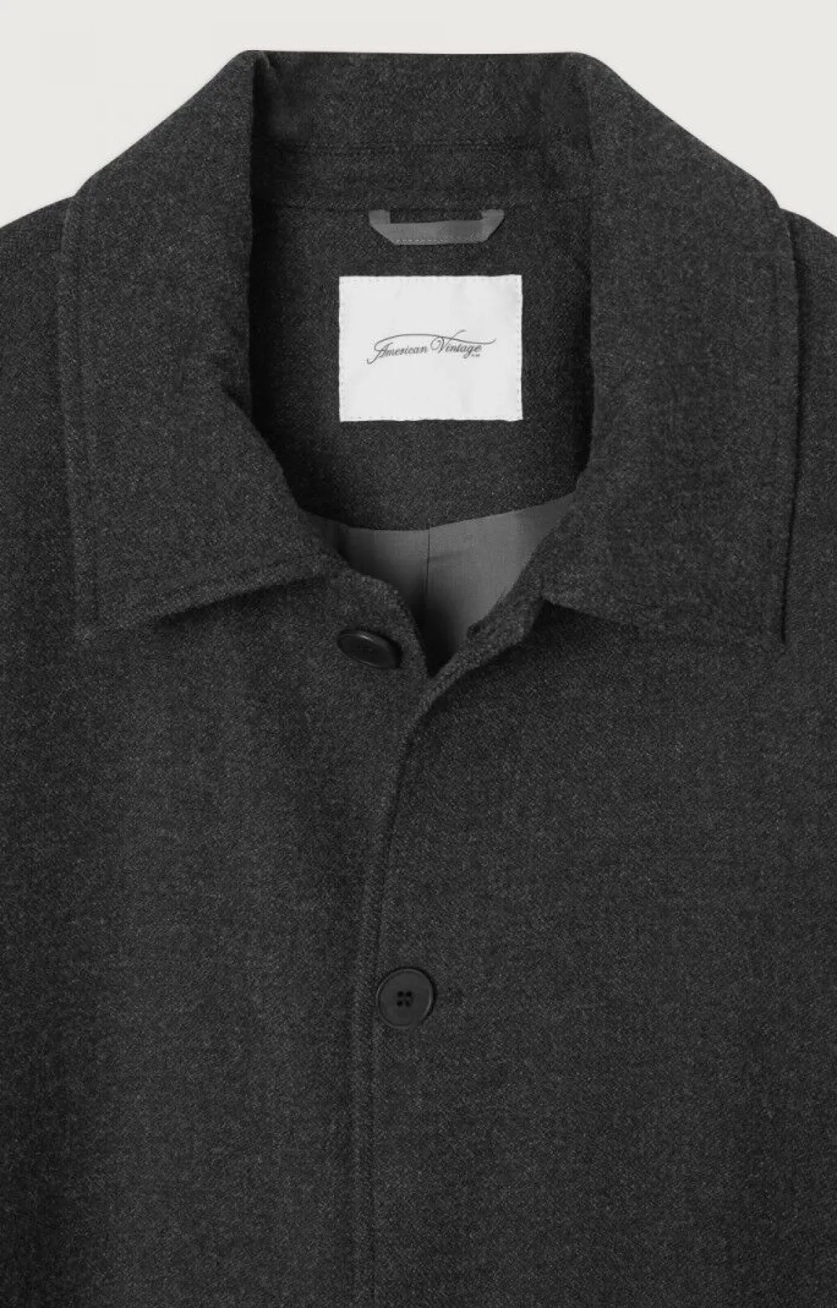 American Vintage Men'S Coat Weftown Charcoal Melange Best Sale