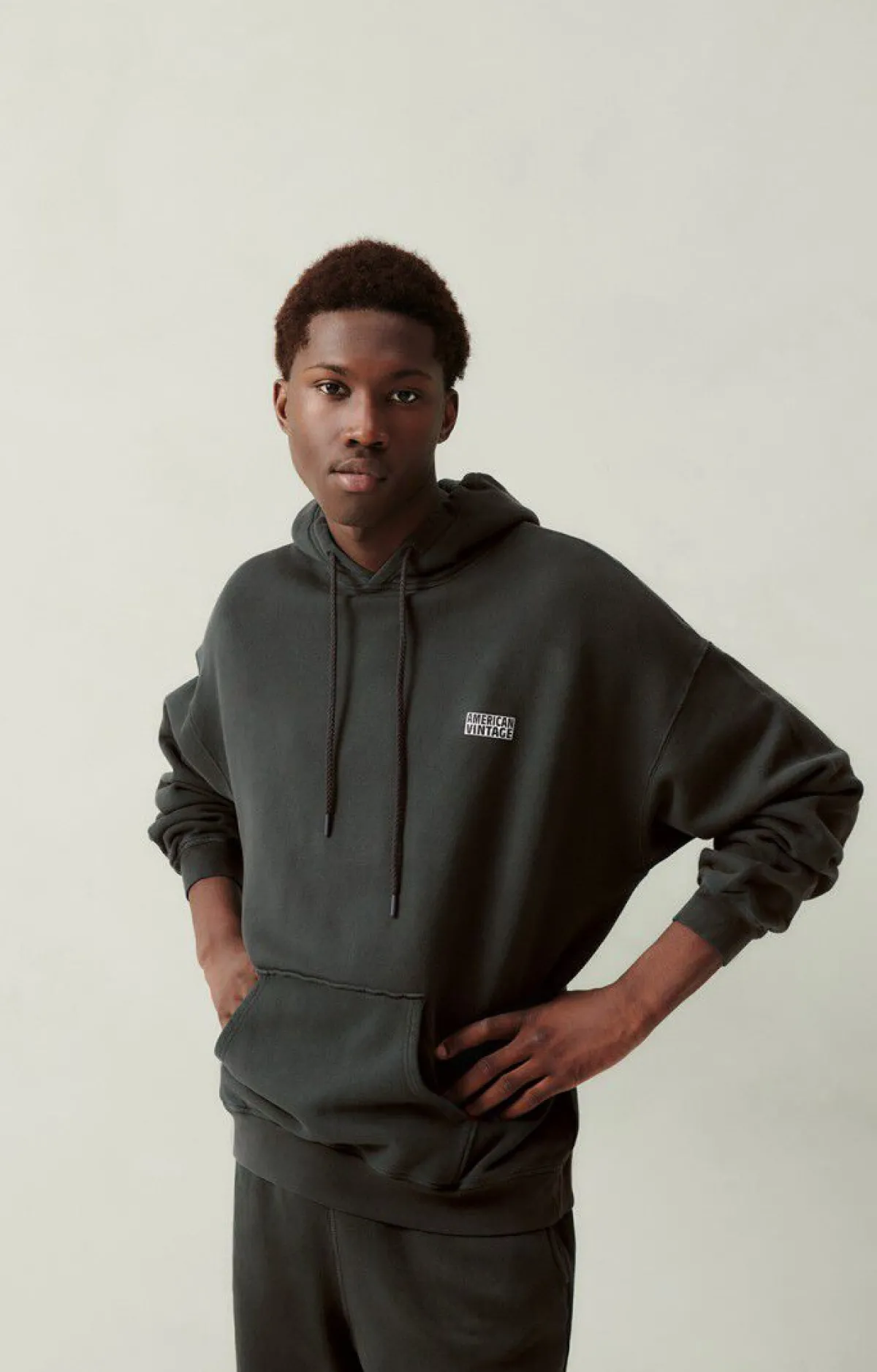 American Vintage Men'S Hoodie Izubird Carbon Vintage Best