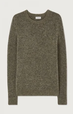American Vintage Men'S Jumper Dazington Khaki Grey Multimelange Flash Sale
