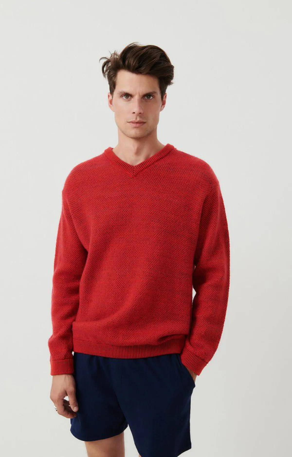 American Vintage Men'S Jumper Poabay Red Multimelange Shop