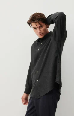 American Vintage Men'S Shirt Dakota Charcoal Melange Sale