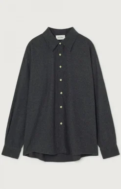 American Vintage Men'S Shirt Dakota Charcoal Melange Sale