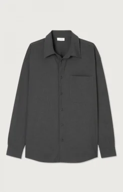 American Vintage Men'S Shirt Kabird Charcoal Melange Best