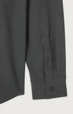 American Vintage Men'S Shirt Kabird Charcoal Melange Best