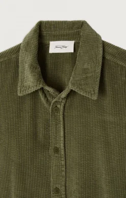 American Vintage Men'S Shirt Padow Khaki Vintage Clearance
