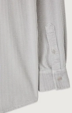 American Vintage Men'S Shirt Padow Vintage Silver New