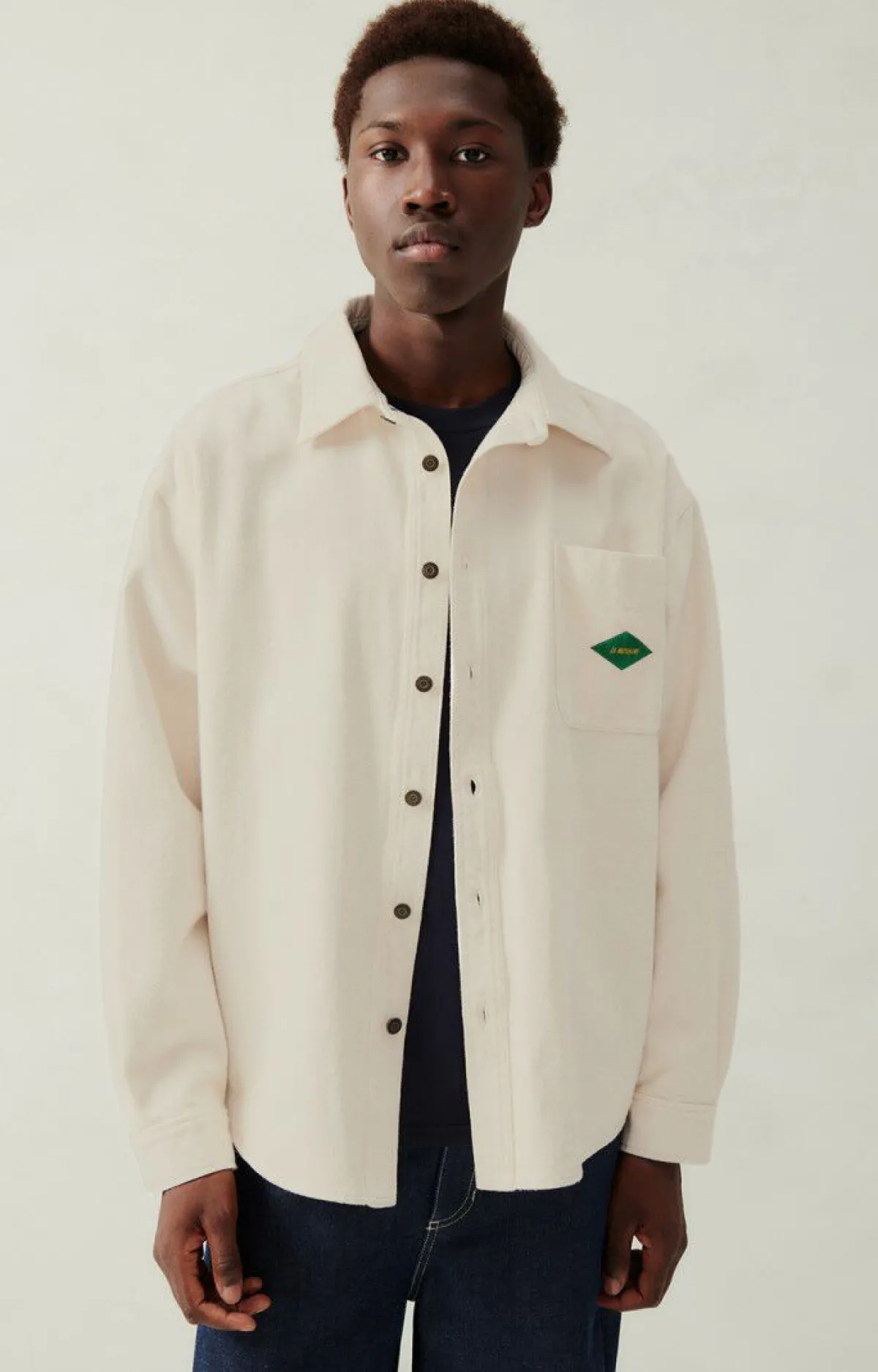 American Vintage Men'S Shirt Spywood Ecru Discount