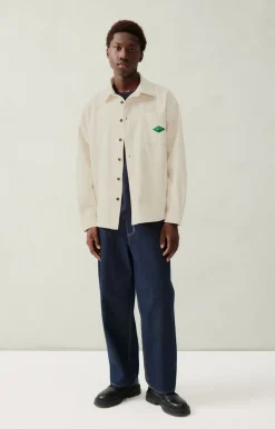 American Vintage Men'S Shirt Spywood Ecru Discount