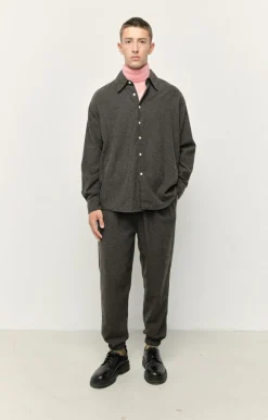 American Vintage Men'S Trousers Dakota Charcoal Melange Hot