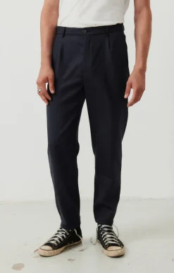 American Vintage Men'S Trousers Tabinsville Navy Melange Online