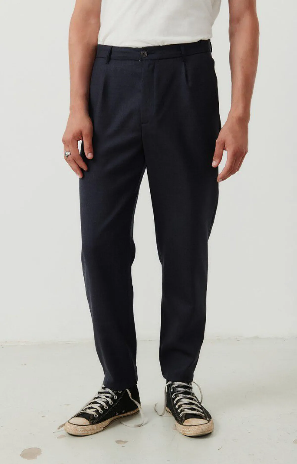 American Vintage Men'S Trousers Tabinsville Navy Melange Online