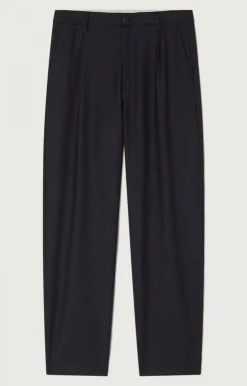 American Vintage Men'S Trousers Tabinsville Navy Melange Online