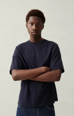 American Vintage Men'S T-Shirt Fizvalley Navy Vintage Fashion