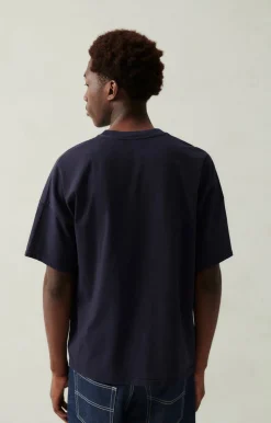 American Vintage Men'S T-Shirt Fizvalley Navy Vintage Fashion