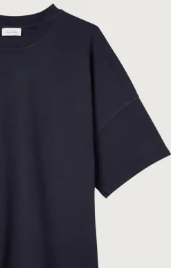 American Vintage Men'S T-Shirt Fizvalley Navy Vintage Fashion