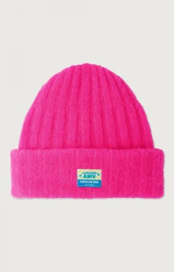 American Vintage Unisex'S Beanie Vitow Neon Pink Melange Shop