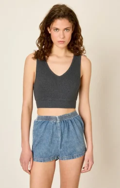 American Vintage Women'S Bra Piwik Charcoal Melange Outlet
