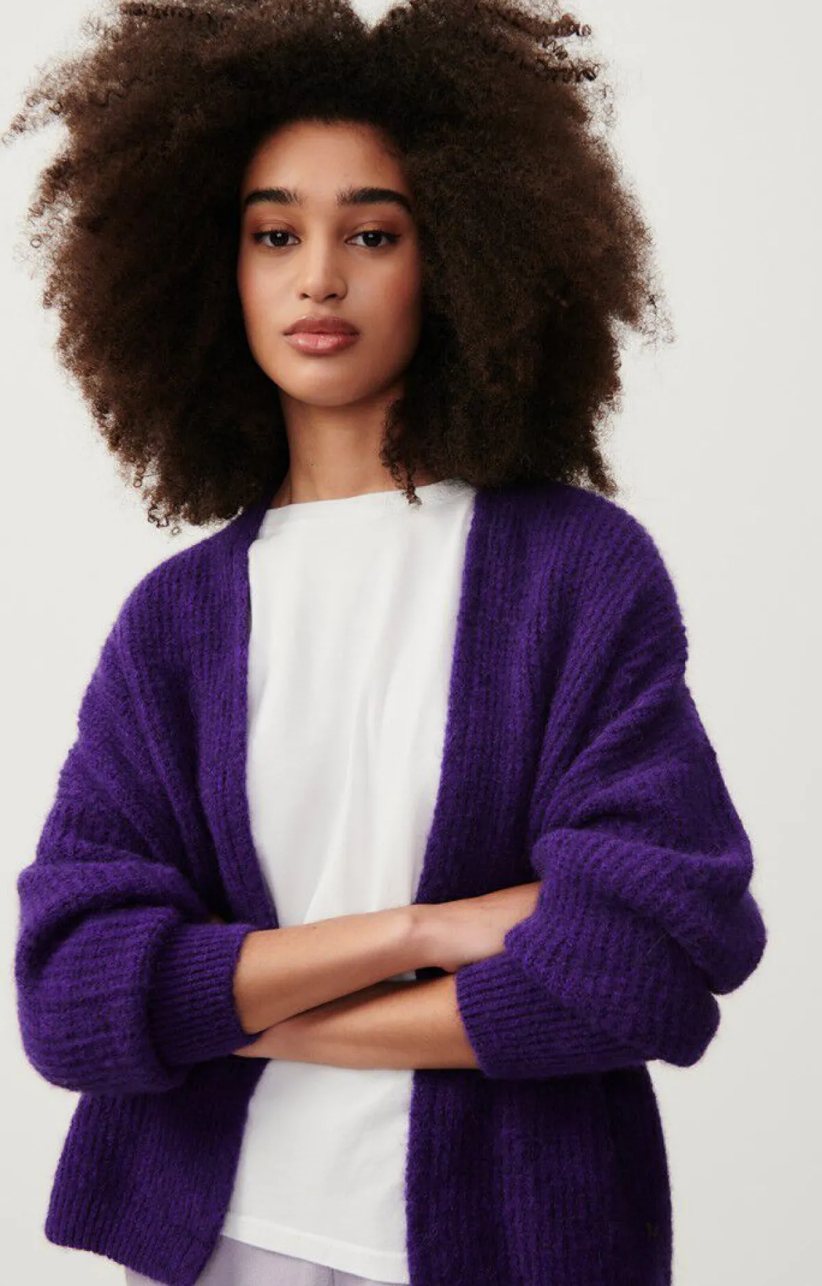 American Vintage Women'S Cardigan East Melange Blackberry Outlet