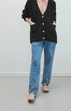 American Vintage Women'S Cardigan East Charcoal Melange Fashion