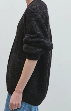 American Vintage Women'S Cardigan East Charcoal Melange Fashion