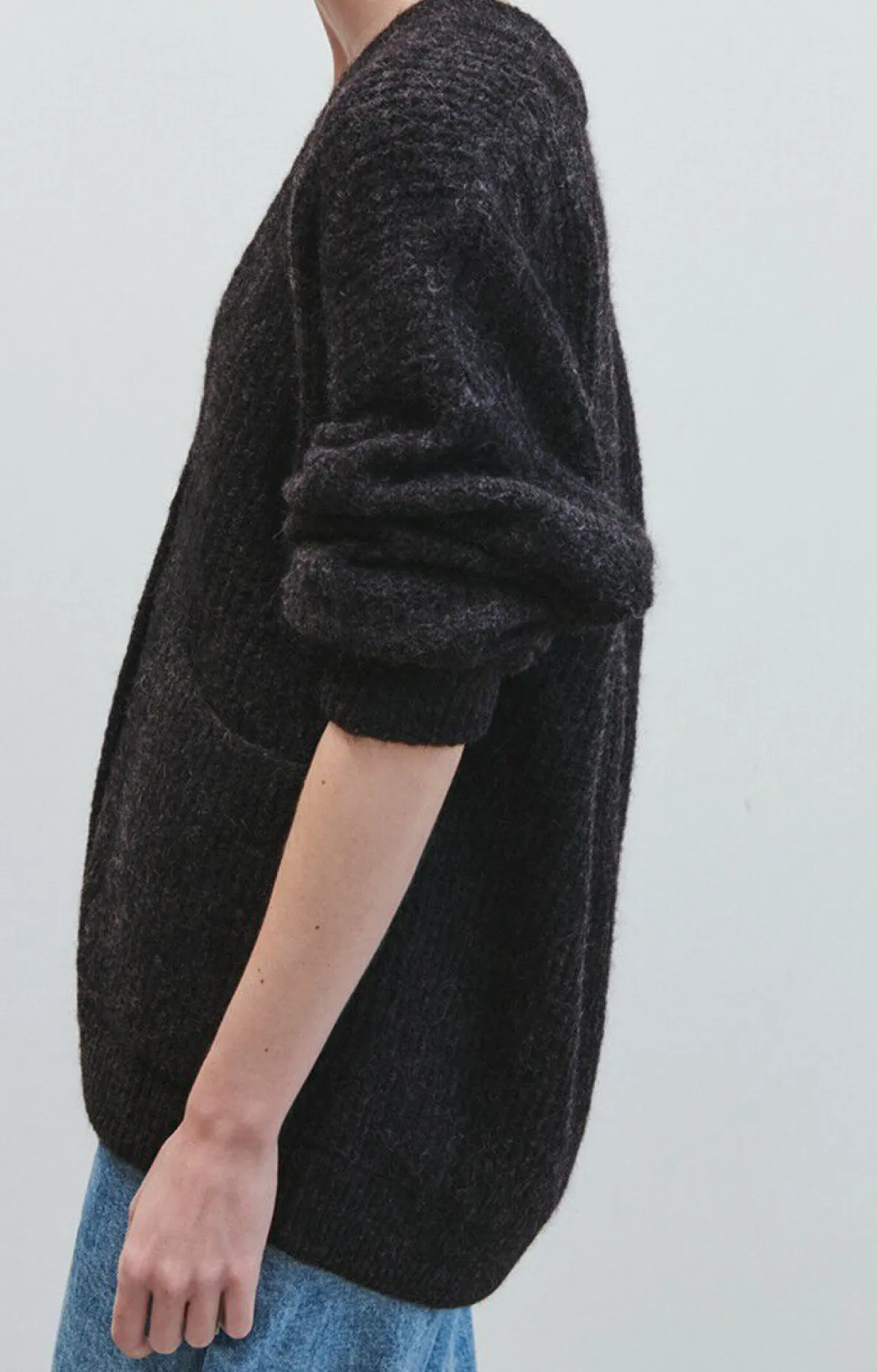 American Vintage Women'S Cardigan East Charcoal Melange Fashion