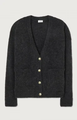 American Vintage Women'S Cardigan East Charcoal Melange Fashion