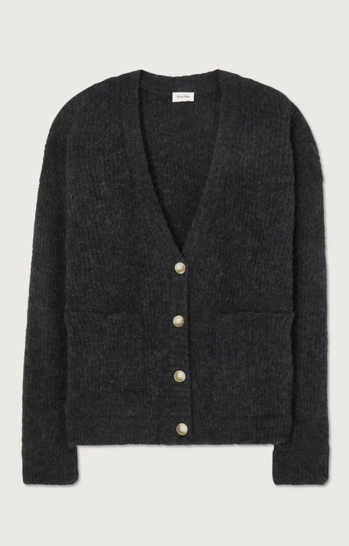 American Vintage Women'S Cardigan East Charcoal Melange Fashion