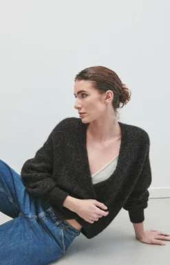 American Vintage Women'S Cardigan East Charcoal Melange Online