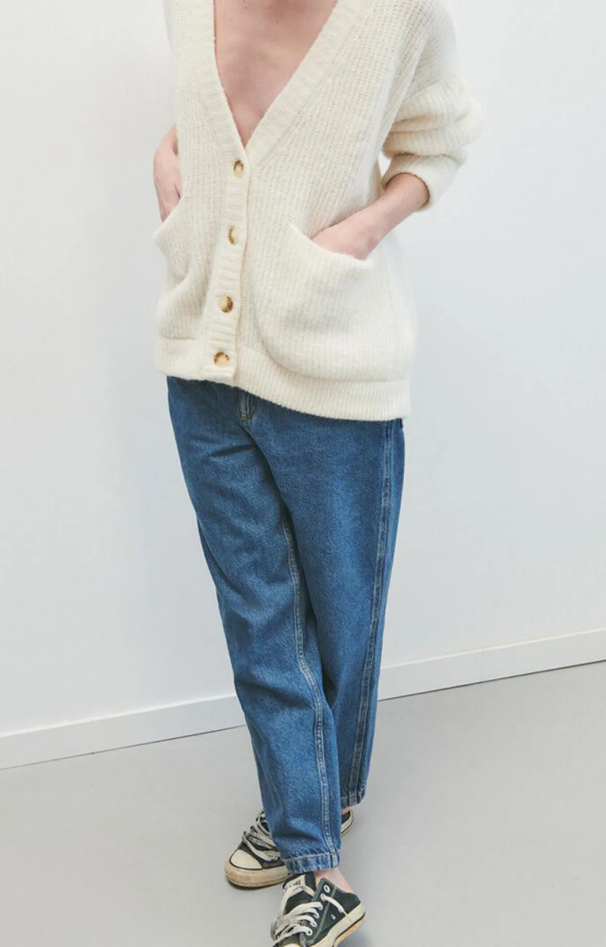 American Vintage Women'S Cardigan East Pearl Melange Best Sale