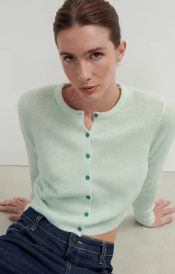 American Vintage Women'S Cardigan Razpark Green Water Melange Cheap