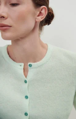 American Vintage Women'S Cardigan Razpark Green Water Melange Cheap